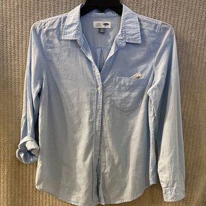 Old Navy Sky Blue Long Sleeve Shirt Women’s Button Down Medium NWT